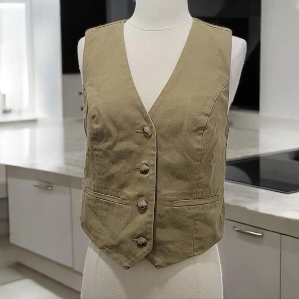 J. Crew 100% cotton kaki/tan vest